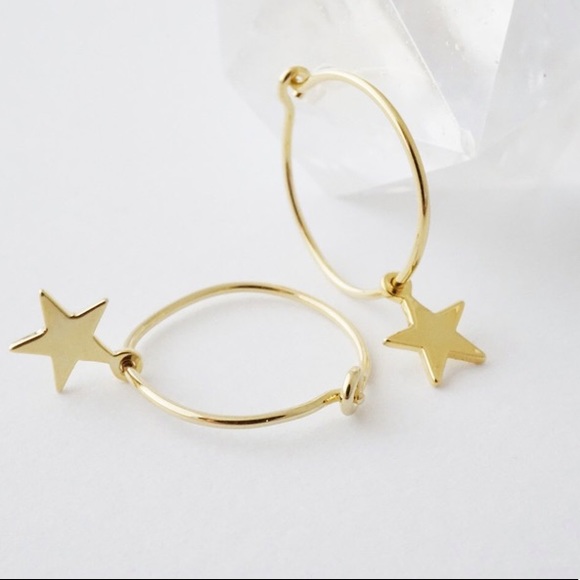 Gold Hoop Earrings with Charms | 14K Gold Filled - Picture 8 of 8